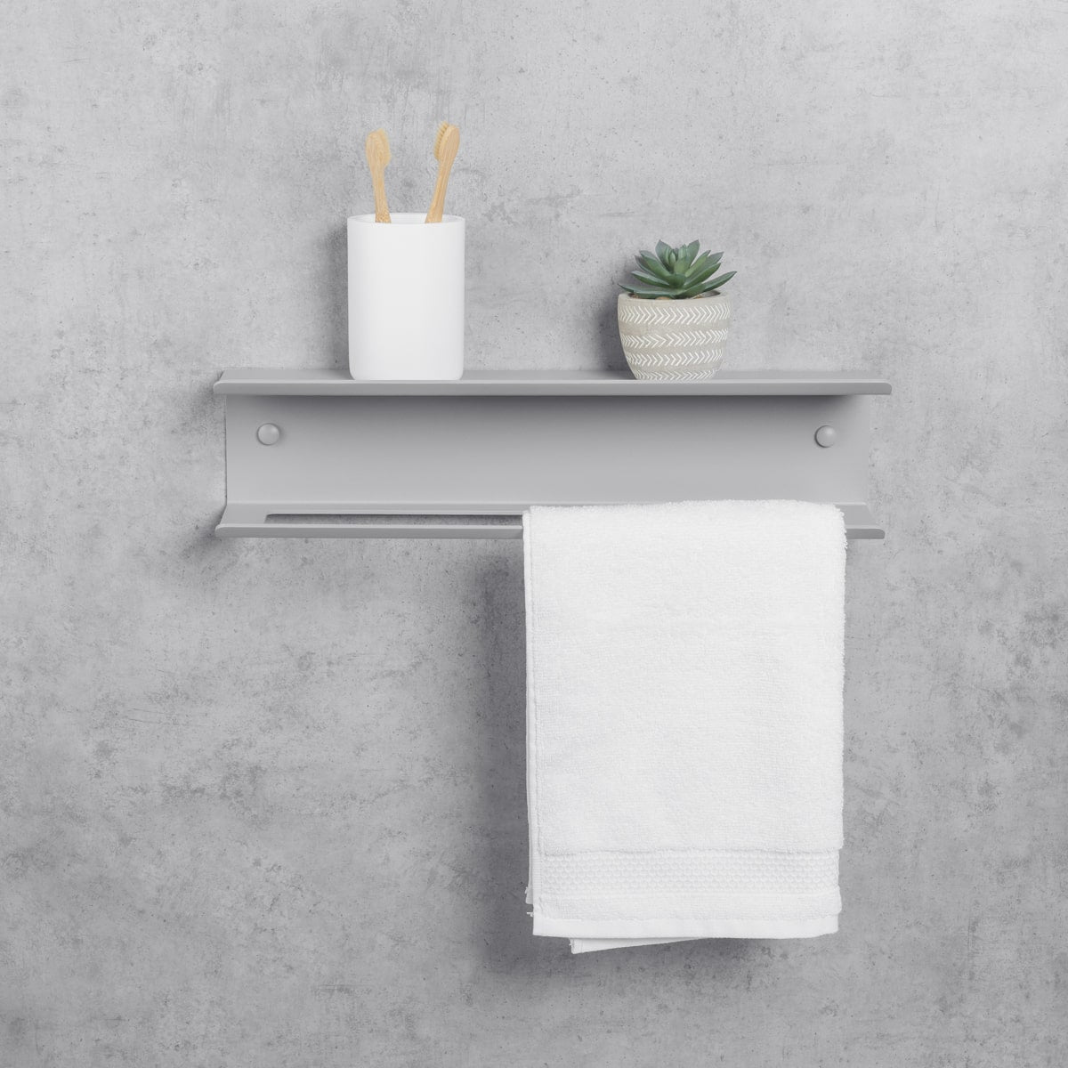 gris Porte-serviettes avec étagère Pody
