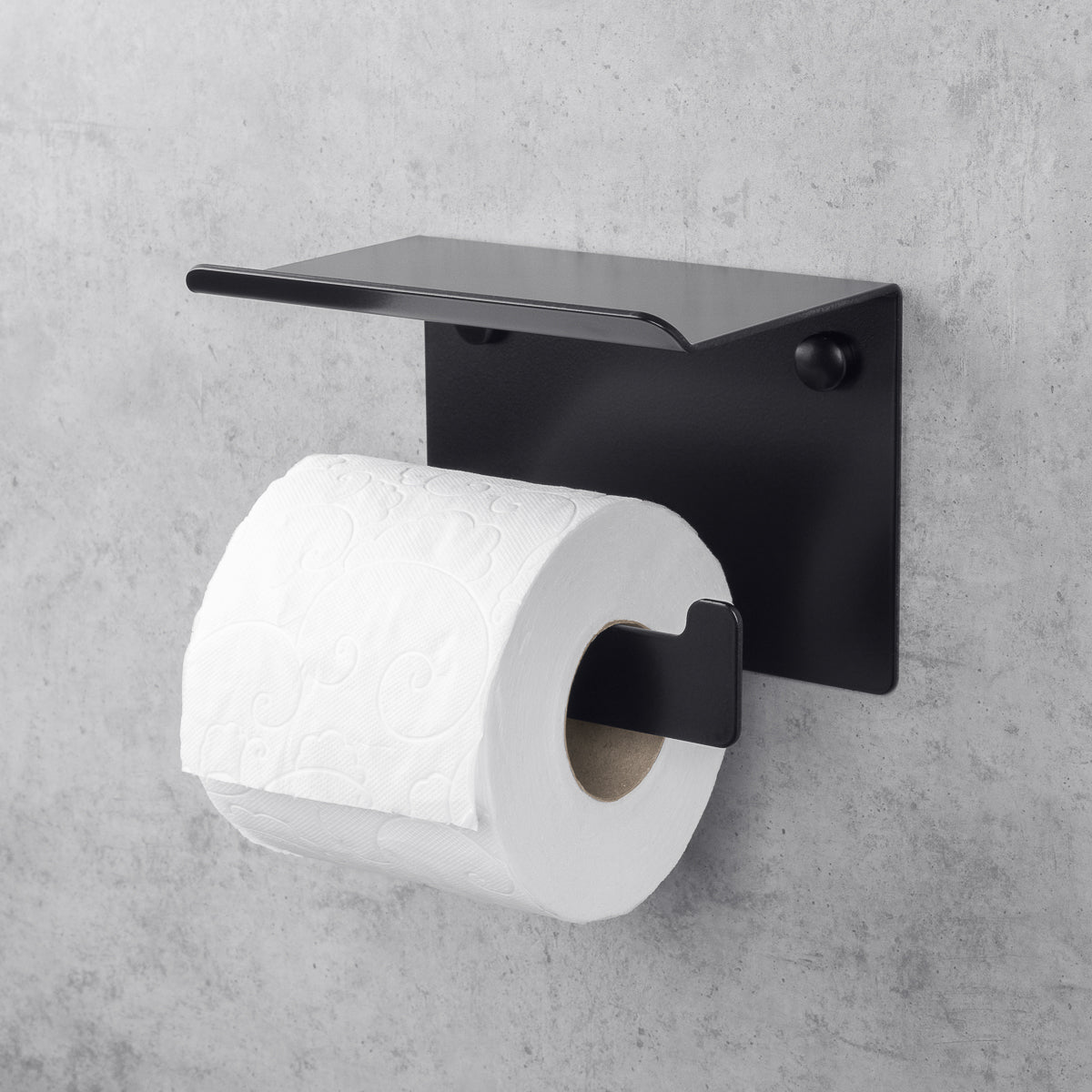 noir porte-papier toilette avec étagère Bliss 2