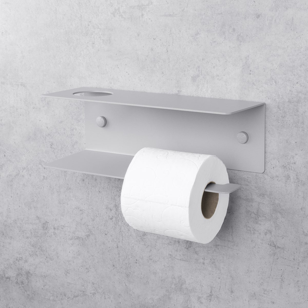 grau weiß Toilettenpapierhalter mit Regallinie