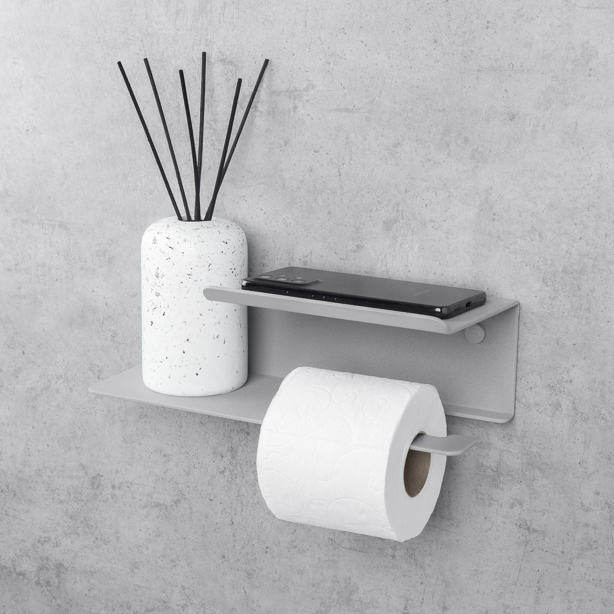 Toilet Paper Holder with Line Flex shelf