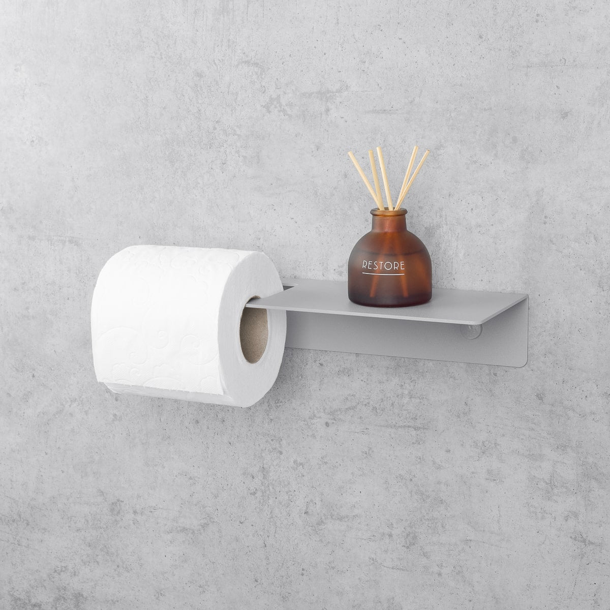 grey toilet paper holder with shelf Line Base