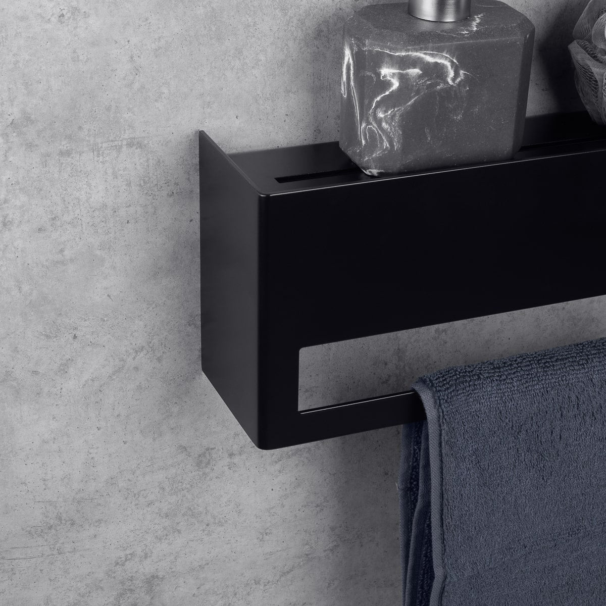 black towel rack with shelf Keyka