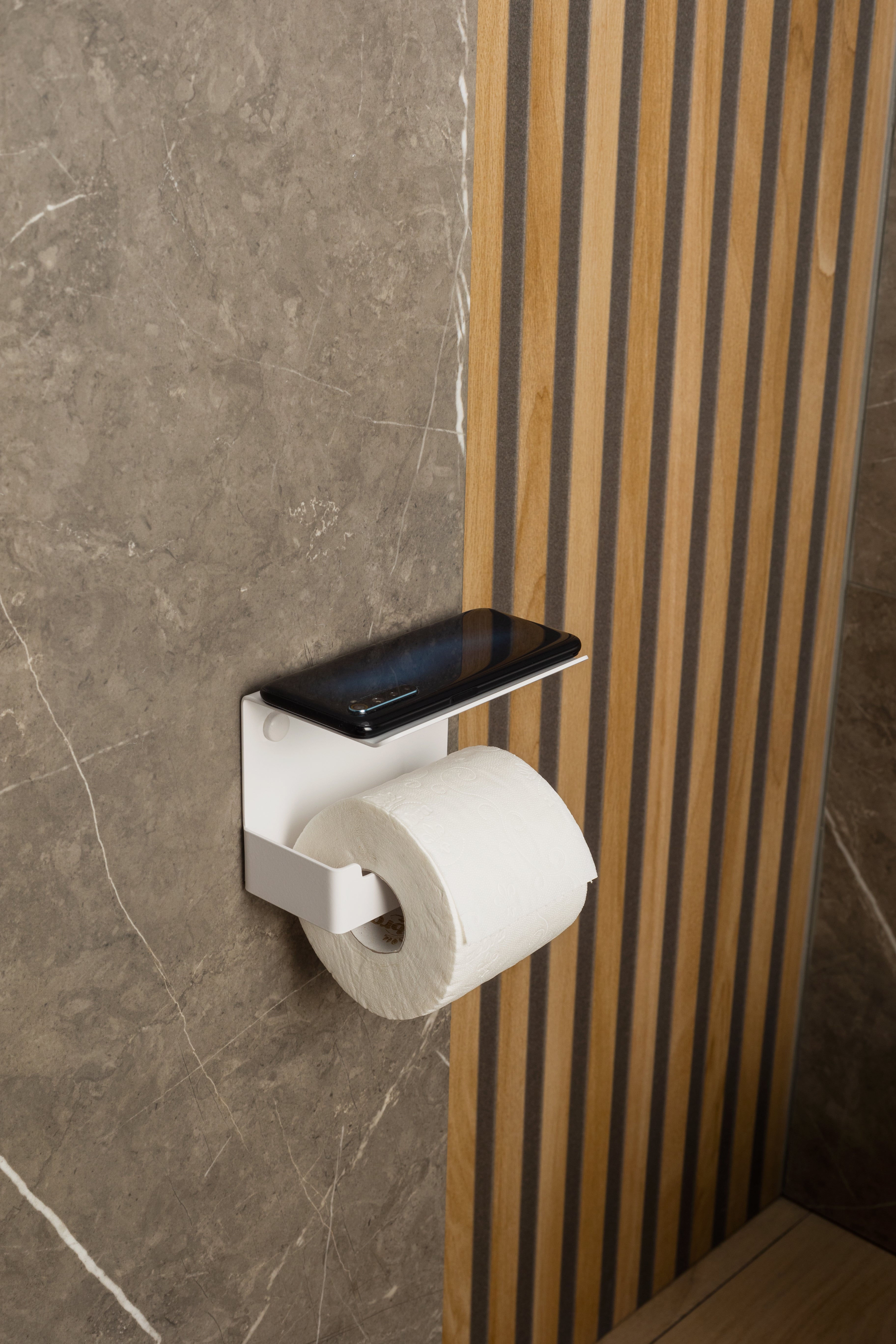 Toilet Paper Holder with Shelf Line Flex