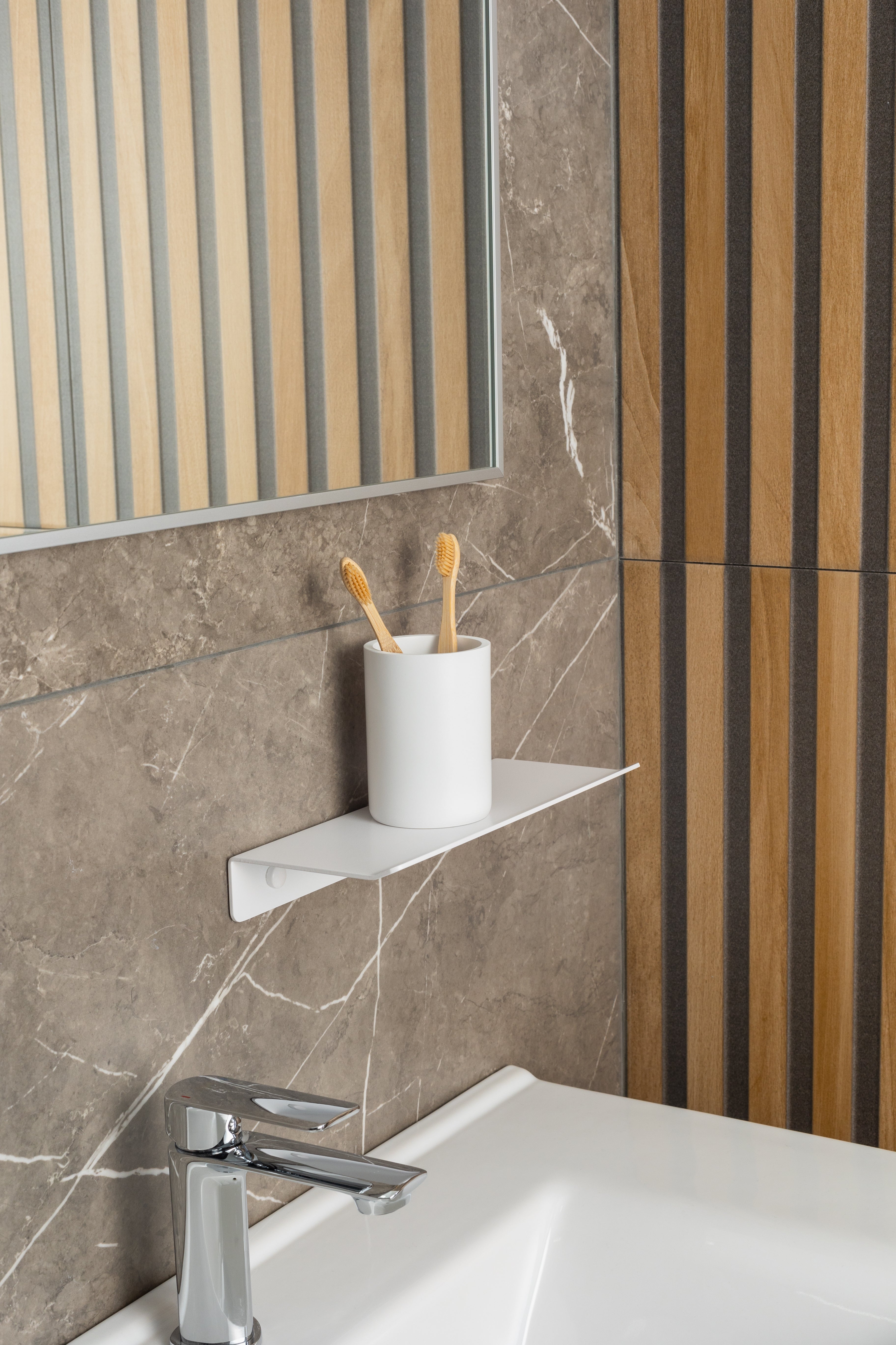 Toilet Paper Holder with Shelf Line Base