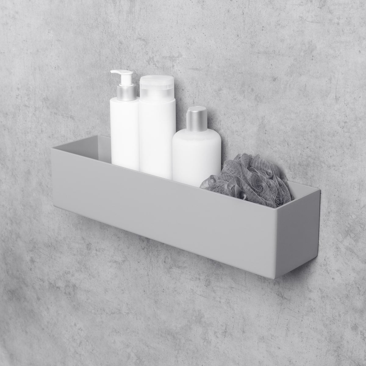 grey bathroom shelf-organizer basket