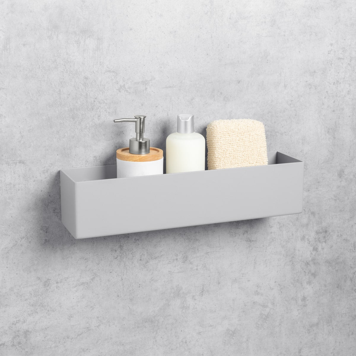 grey bathroom shelf-organizer basket