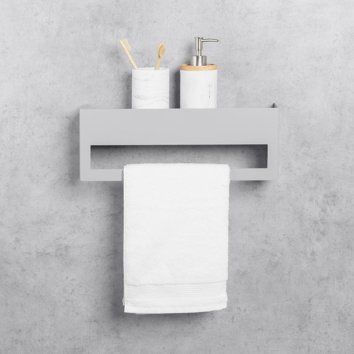 gris porte-serviettes avec étagère keyka