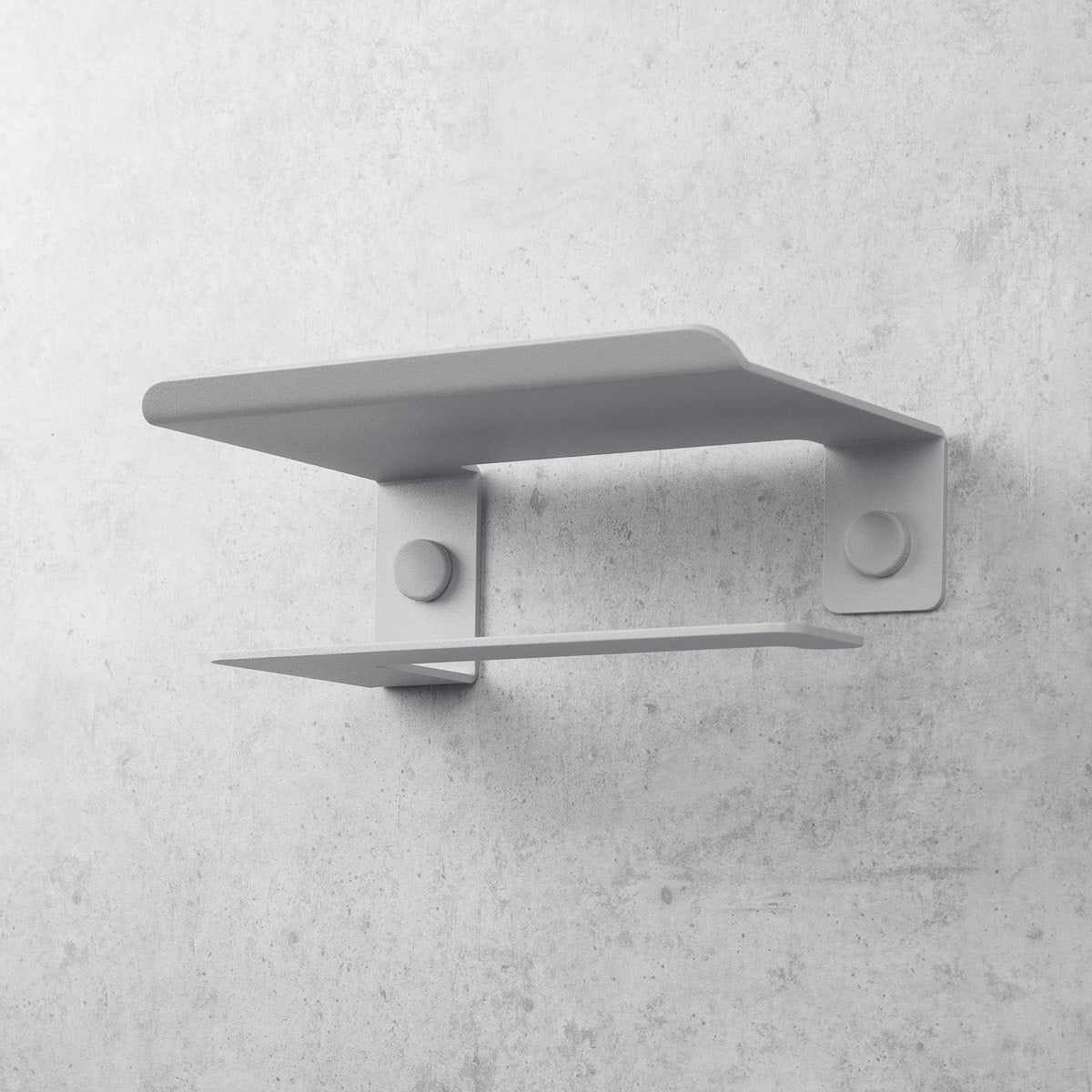 grey toilet paper holder with shelf Bliss