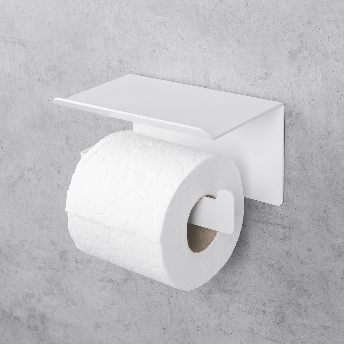 blanc noir porte-papier toilette avec étagère Bliss 2