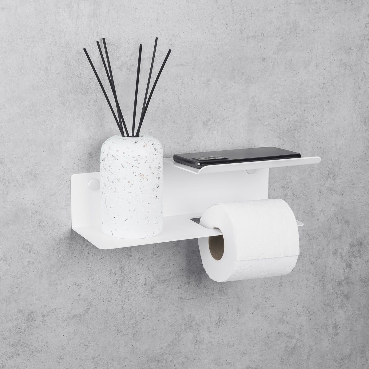 Porte-rouleau de papier toilette avec étagère Line Flex