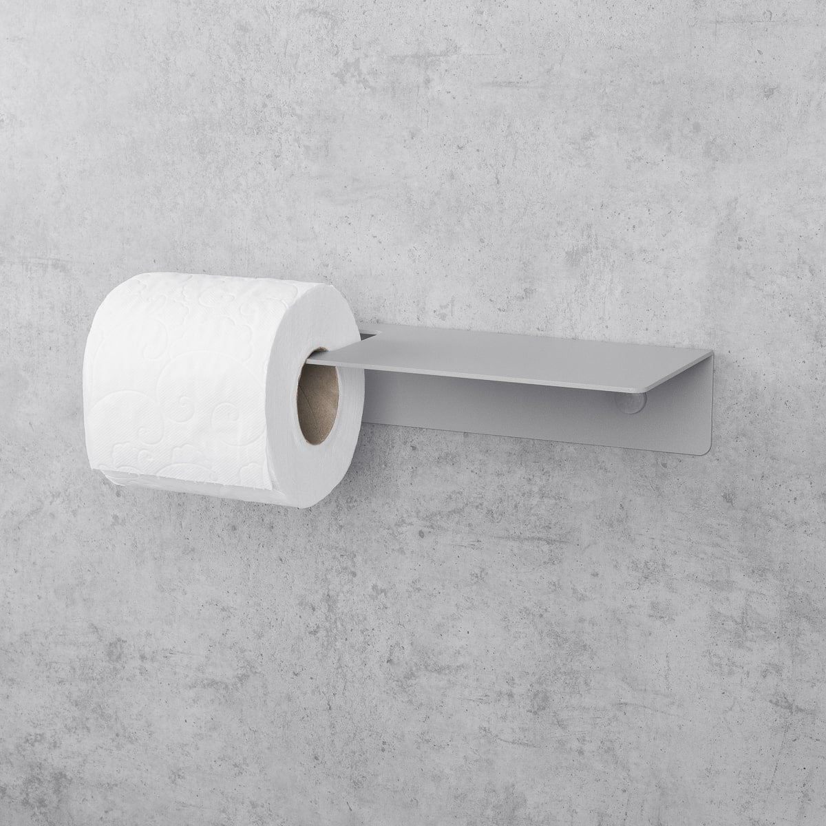 grau Toilettenpapierhalter mit Regalboden