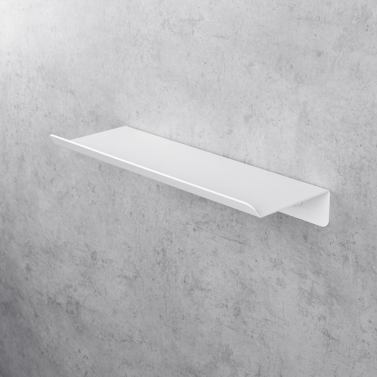 white floating shower shelf Plain
