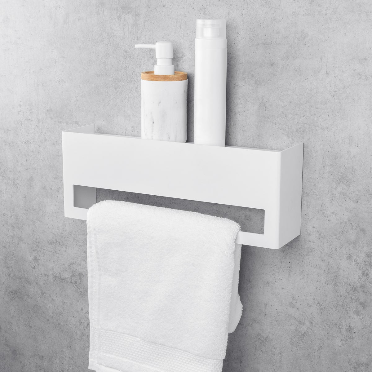 white towel rack with shelf Keyka